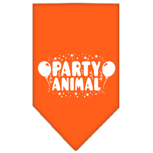 Party Animal Screen Print Bandana Orange Large